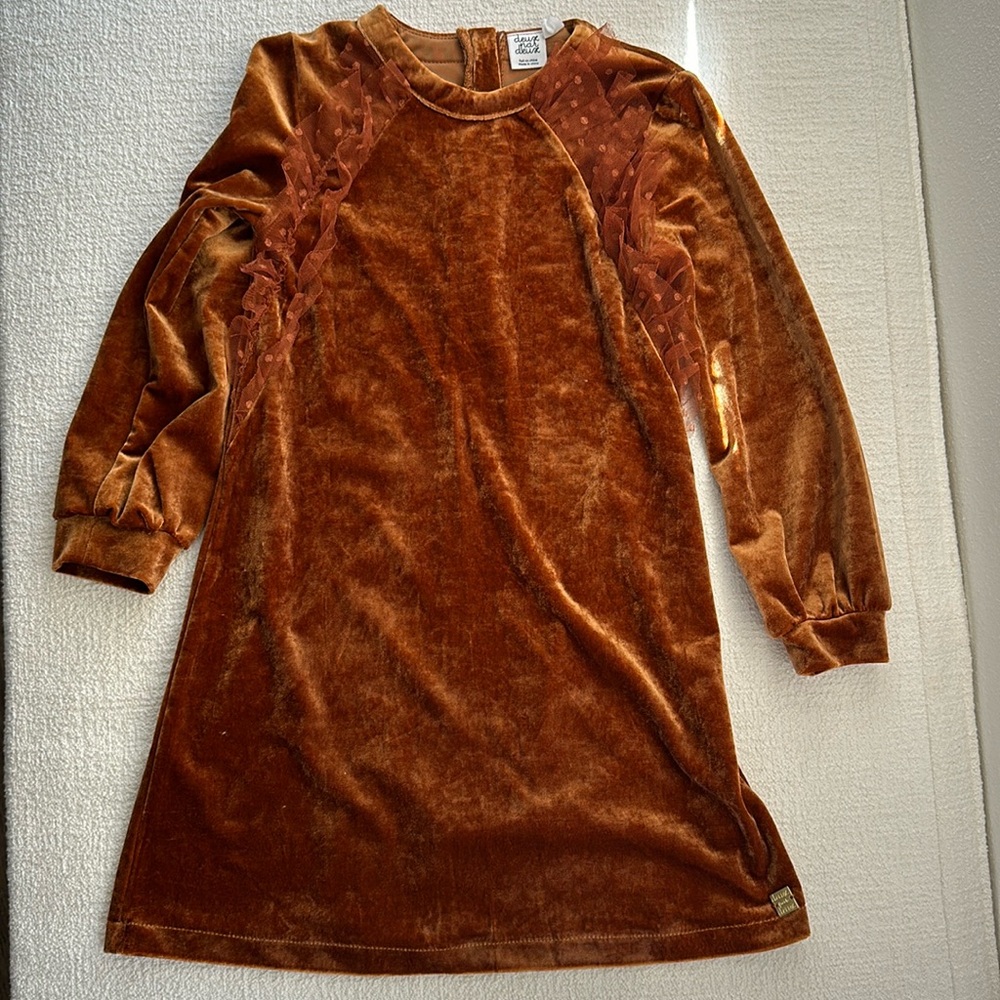 Deux par Deux Girls Velvet Dress